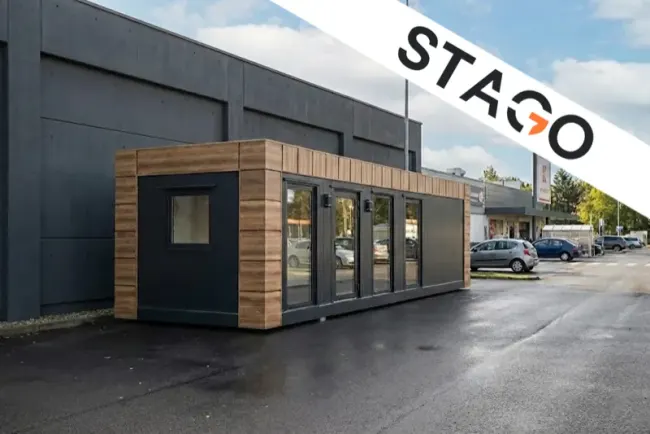 Cennik pawilonów modułowych STAGO 2026 — widok pawilonu handlowego